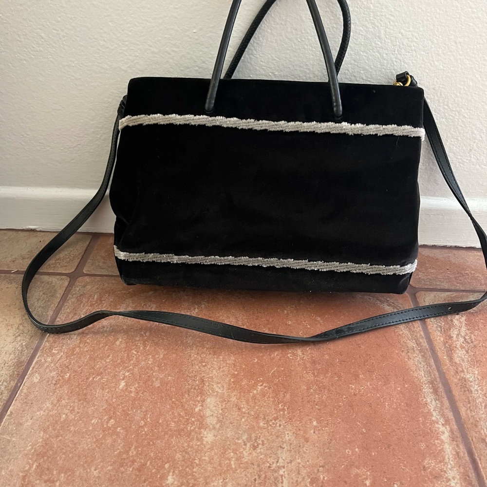 MOSCHINO COUTURE VELVET SIGNATURE TOTE (USED) - Picture 3 of 6
